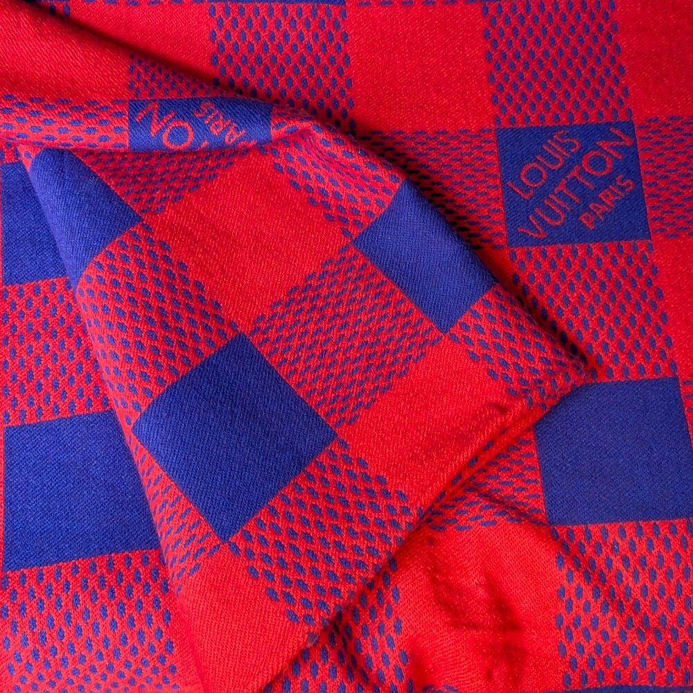 LOUIS VUITTON Damier Masai Large Wool Rug Blanket - RARE - Picture 14 of 16